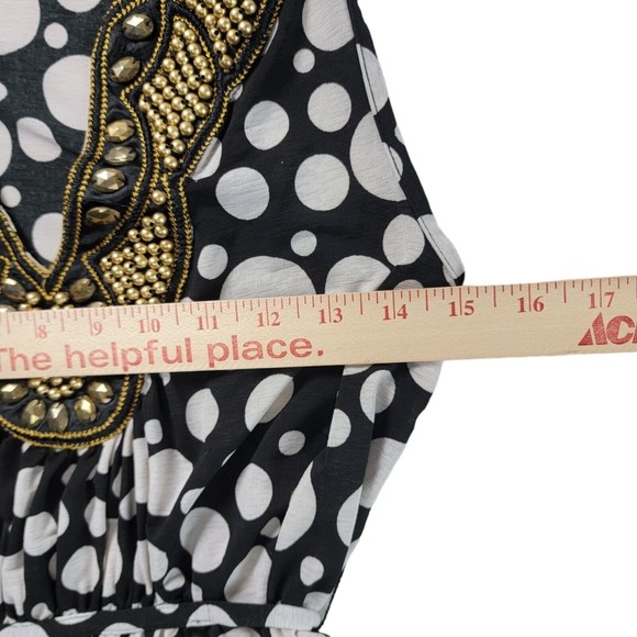 Vintage 90s Wet Seal Dressy Tank Top Blouse Womens S / M Embellished Polkadot - Picture 11 of 16